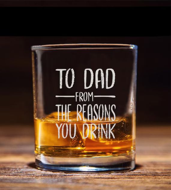 To Dad From The Reasons You Drink Whiskey Glass Funny Gift for Dad | Etsy (US)