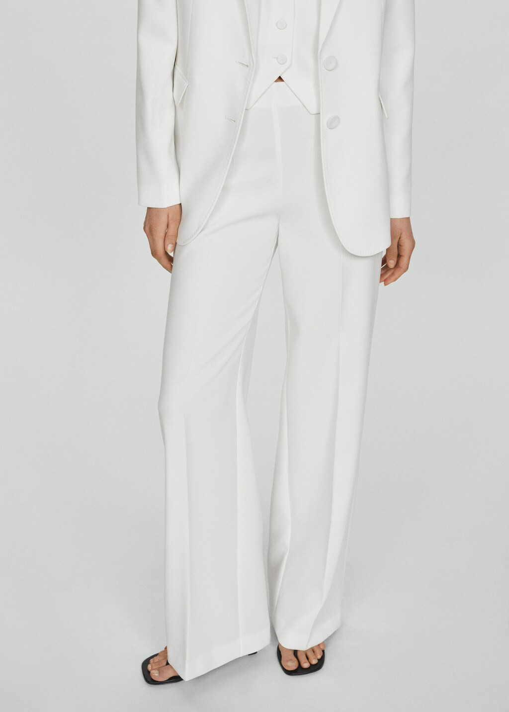 Wideleg pants with belt - Woman | MANGO USA | MANGO (US)
