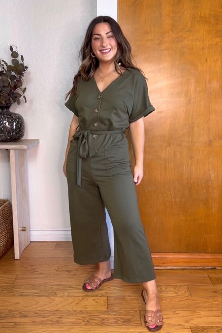Petite Friendly Jumpsuit!
Nursing friendly jumpsuit!

It’s also bump friendly! 
I’m wearing a size small in the jumpsuit!
Sandals come in wide and are true to size!

#LTKstyletip #LTKbaby #LTKfindsunder50