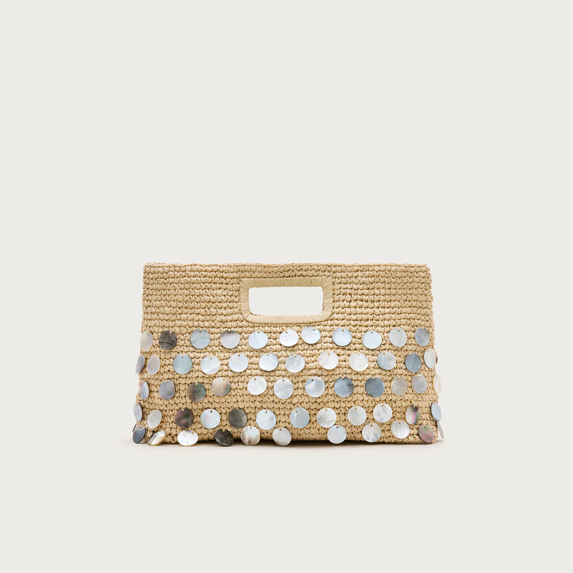 Handknotted straw rectangular clutch with paillettes | J. Crew US