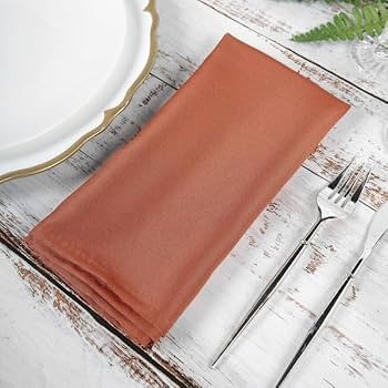 TABLECLOTHSFACTORY Pack of 5 Premium Terracotta 20" x 20" Washable Polyester Napkins Great for We... | Amazon (US)
