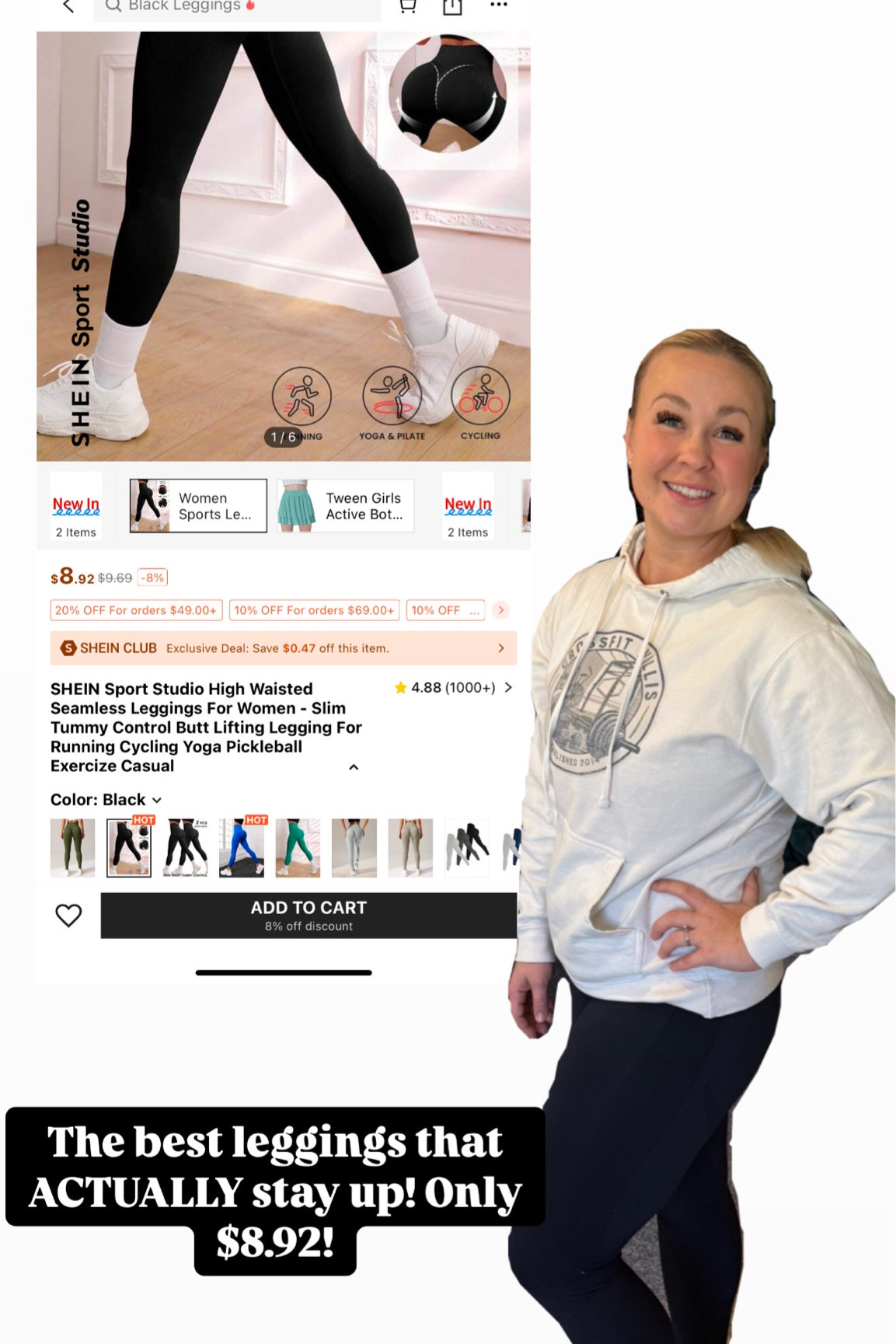 The best $8.92 athletic leggings that ACTUALLY stay up through any workout!! I've tried lulu, fabletics, gymshark + more - and these stay up the best! 

#LTKActive