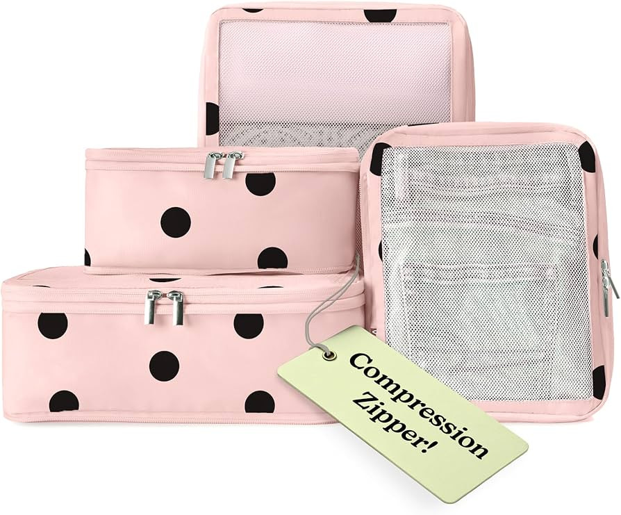 VANDEL Space-Saving Compression Packing Cubes for Kids + Women, Compressible Carry On Suit Case O... | Amazon (US)