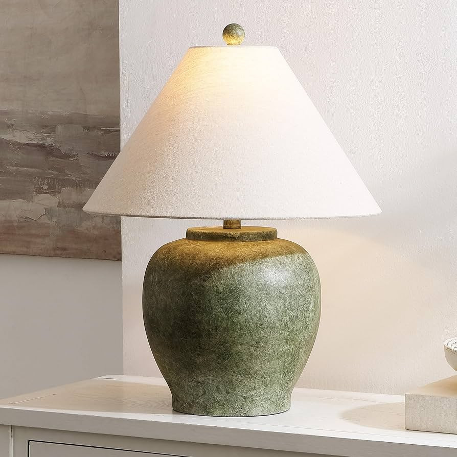 SAFAVIEH Lighting Collection Dylan Antique Green Resin 22-inch Table Lamp (LED Bulb Included) | Amazon (US)