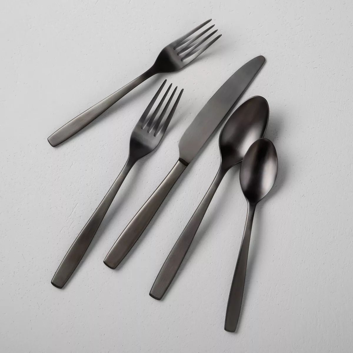 5pc Matte Finish Flatware Set Black - Hearth & Hand™ with Magnolia | Target