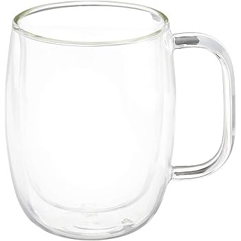 BOQO Glass Cups,Double Walled Insulated Drinking Glasses with Handle,Set Of 2 Mugs(400ml Water Gl... | Amazon (US)