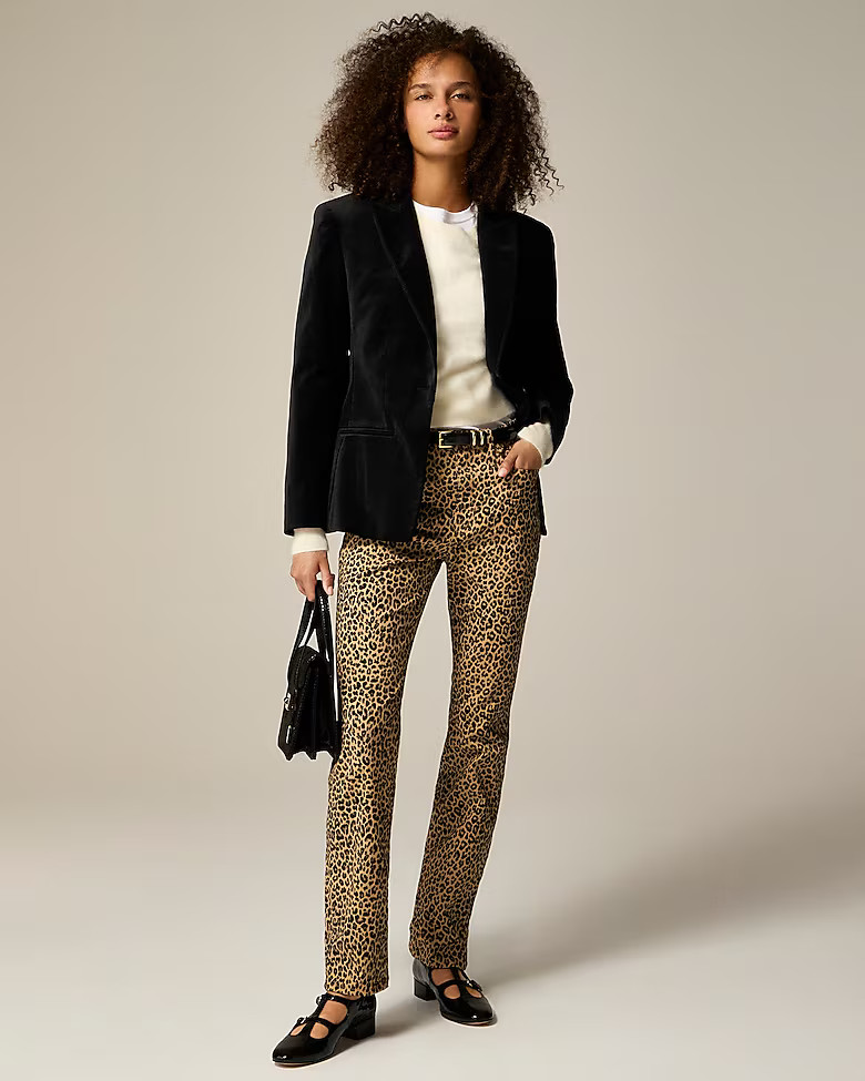 Straight-leg chino pant in leopard print | J. Crew US