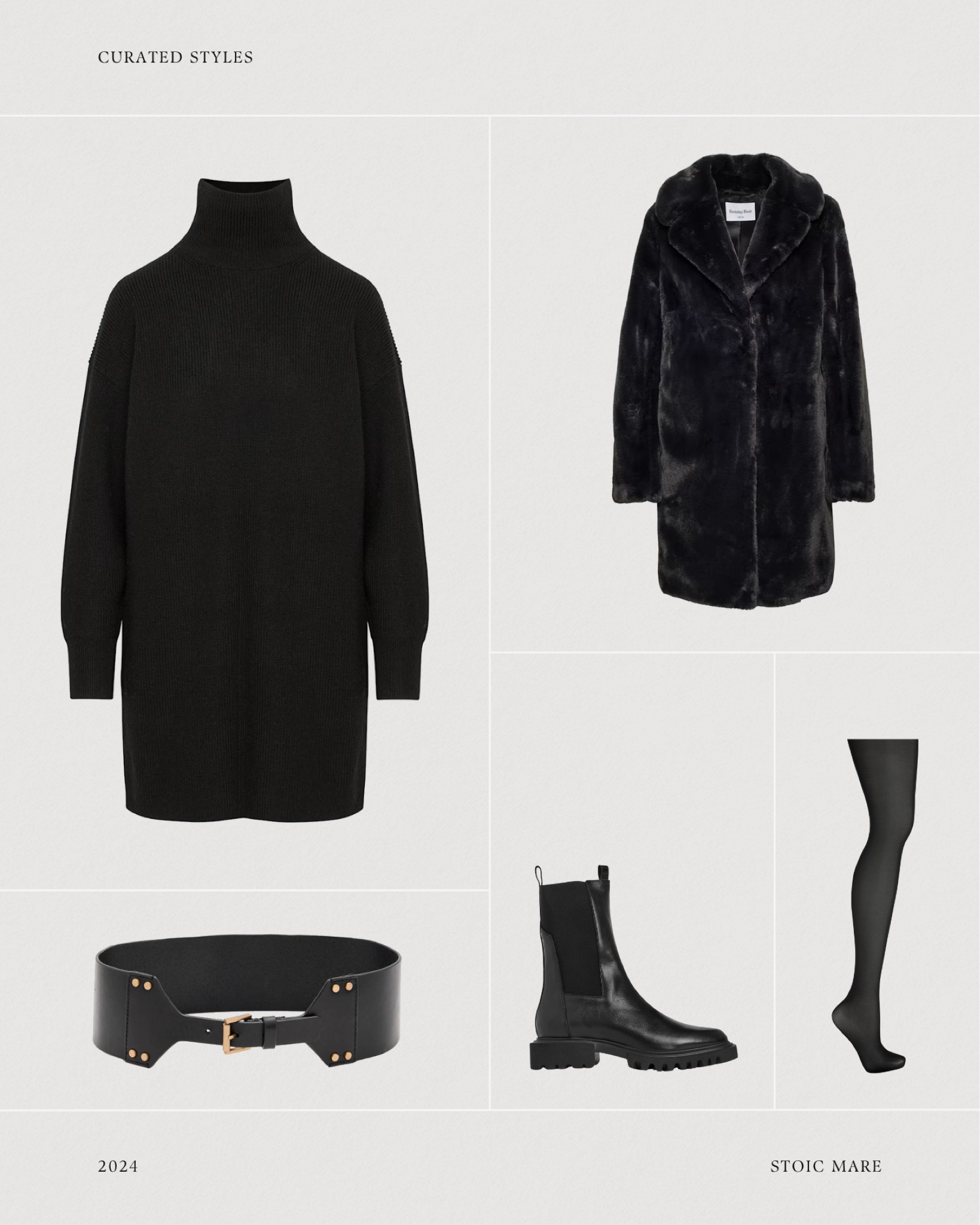 Plush faux fur coat over a sweater dress and this AllSaints waist belt (currently  40% off). 

#LTKStyleTip #LTKFindsUnder100 #LTKSaleAlert