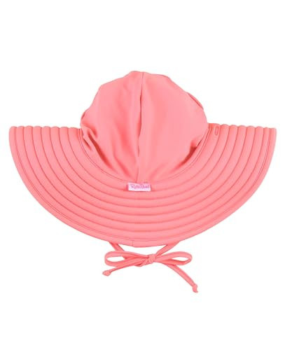 RuffleButts® Baby/Toddler Girls UPF 50+ Sun Protective Wide Brim Swimwear Sun Hat - Bubblegum Pink, 0-12m | Amazon (US)