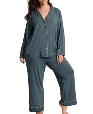 Plus Size Matilda Long Sleeve Top & Pants Pajama Set | Macy's