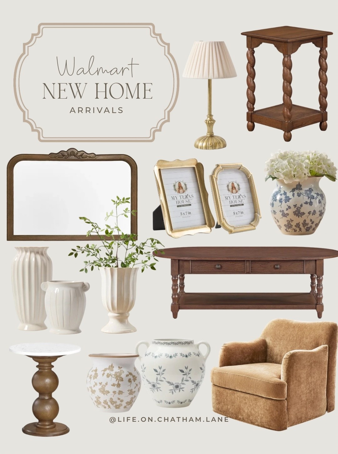 The prettiest new arrivals at Walmart!  I am loving the dark wood tones on these elegant coffee, side, and marble tables!  The gold frames and vases totally look designer! 🤩

#LTKHome