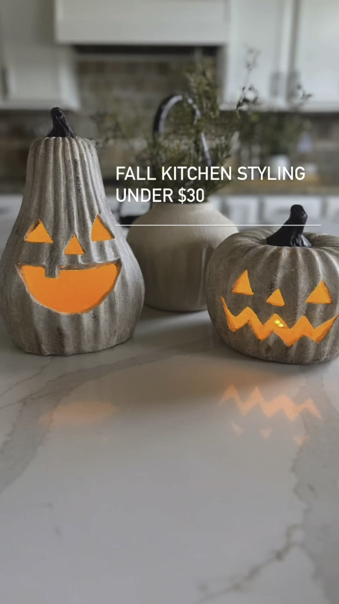 Still obsessed with these adorable light up jack o lanterns. Super cute display out on kitchen cabinets, coffee tables, console tables, and used as table decorations for Fall seasonal parties like Halloween. Under $30. High sell out risk! 

#LTKHome #LTKFallSale #LTKSeasonal