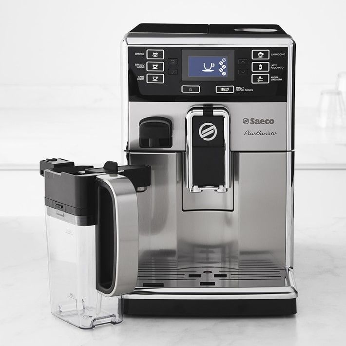 Saeco PicoBaristo Fully Automatic Stainless Steel Espresso Machine with Milk Carafe | Williams-Sonoma