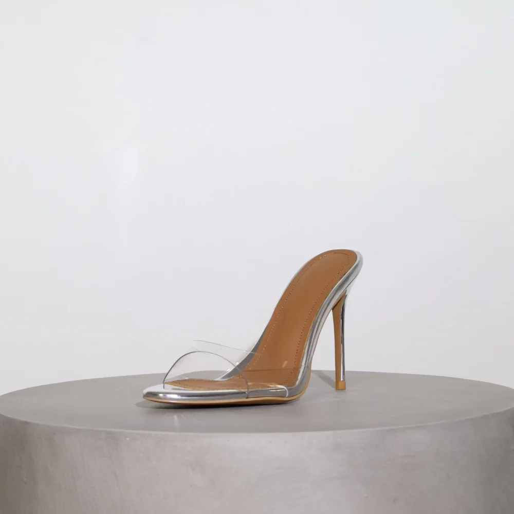 Pamela Clear Glass Mules | CULT OF COQUETTE