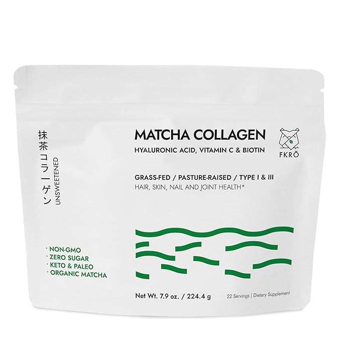 FKRO Matcha Collagen Powder w Biotin, Hyaluronic Acid & Vitamin C - Hair, Skin, Nails & Joint Sup... | Amazon (US)