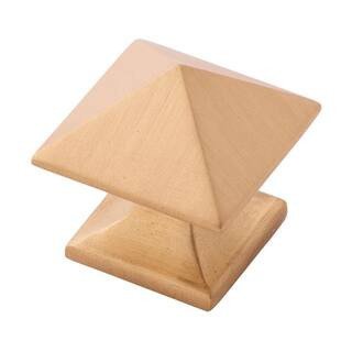 Studio 1-1/4 in. Square Brushed Golden Brass Cabinet Knob (10-Pack) | The Home Depot