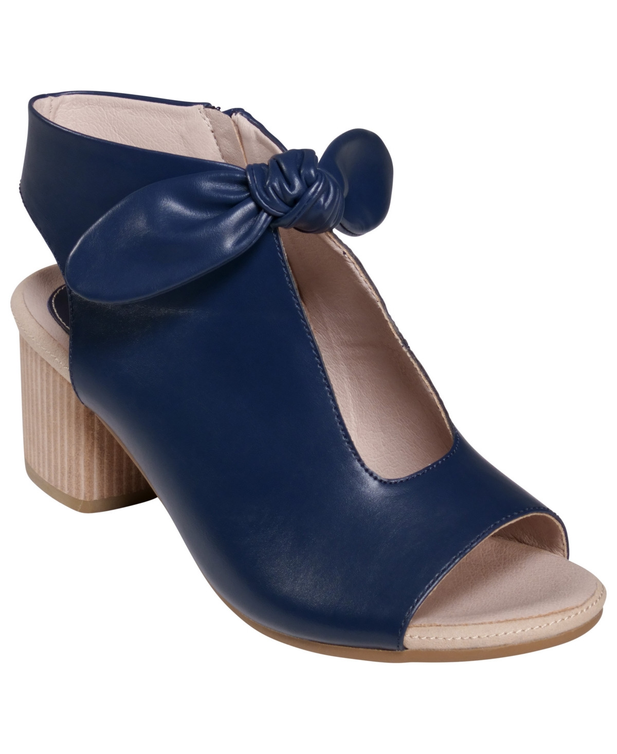 Gc Shoes Women's Kimora Knot Detail Block Heel Dress Sandals - Navy | Macy's
