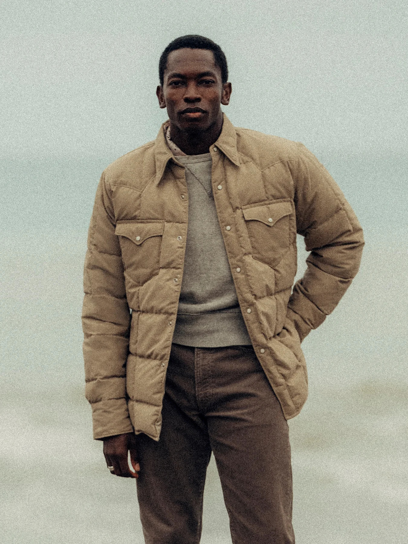 Uniform Khaki Thundercloud Quilted Western Jacket - Buck Mason- Modern American Classics | Buck Mason