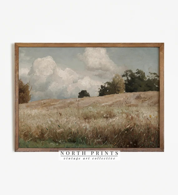 Vintage Farmhouse Wall Decor  Landscape Painting PRINTABLE | Etsy | Etsy (US)