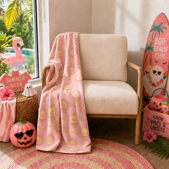 Summer Ween Oversize Super Soft Plush Throw Blankets, Patio Pool Halloween Throws, SUNSHINE SKULL... | Walmart (US)