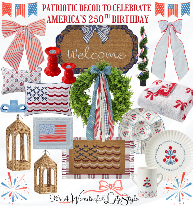 
There’s something so timeless and beautiful about decorating your home in patriotic red, white, and blue, especially during a season filled with remembrance, celebration, and gratitude. This collage perfectly captures the heart of summer styling as we honor Memorial Day, celebrate the 4th of July, and joyfully say, Happy 250th Birthday, America!

As we mark America’s 250th Celebration, I wanted our home to reflect both charm and meaning. Using pieces from My Texas House decor from Walmart, I layered classic textures, sweet Americana patterns, and cozy touches that feel both welcoming and nostalgic.

#mytexashouse #patrioticdecor #americas250 

 #LTKSeasonal #LTKHome