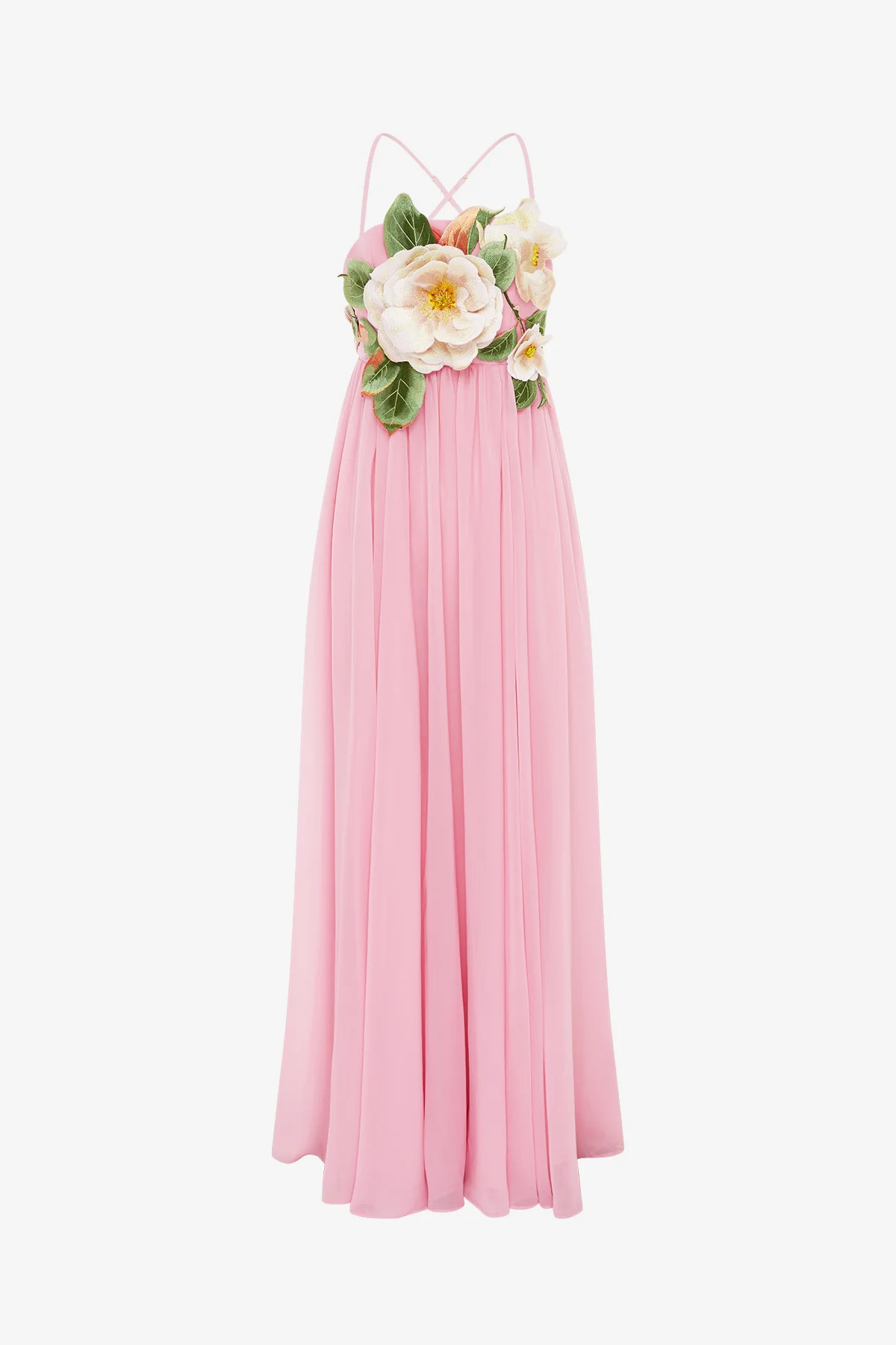Agnes Appliqué Floral Maxi Dress - Camelia Print | LEO LIN US
