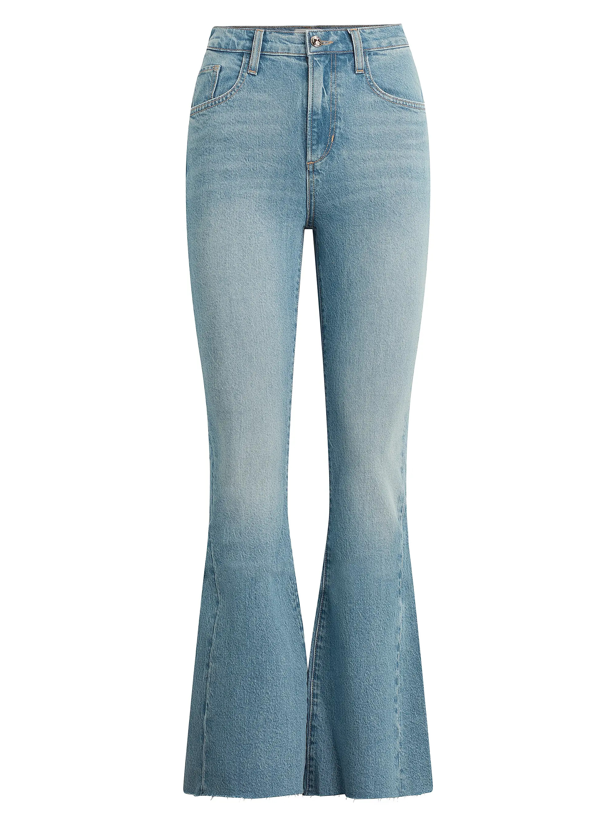 Favorite Daughter The Valentina Stretch-Cotton Flared-Leg High-Rise Jeans | Saks Fifth Avenue | Saks Fifth Avenue