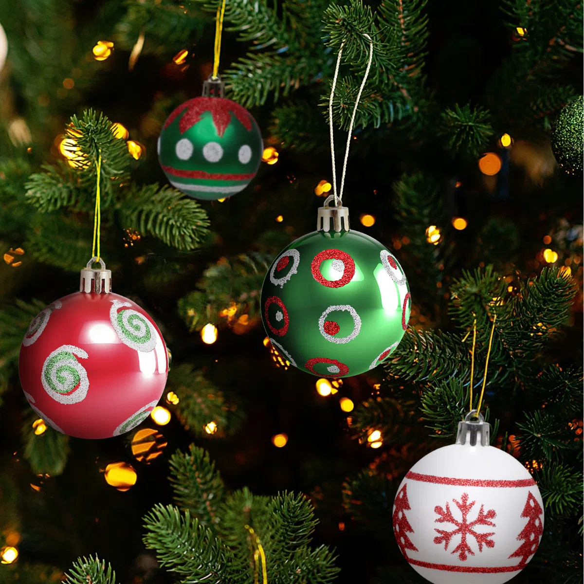 30-Piece Set: 2.5" Shatterproof Christmas Ball Ornaments For Tree Decoration | Wayfair North America