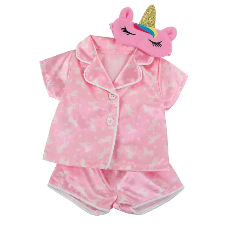 My Life As Pajama Fashion Set for 18-inch Doll, 3 Pieces Included, Pink & White Print, Unicorn Th... | Walmart (US)