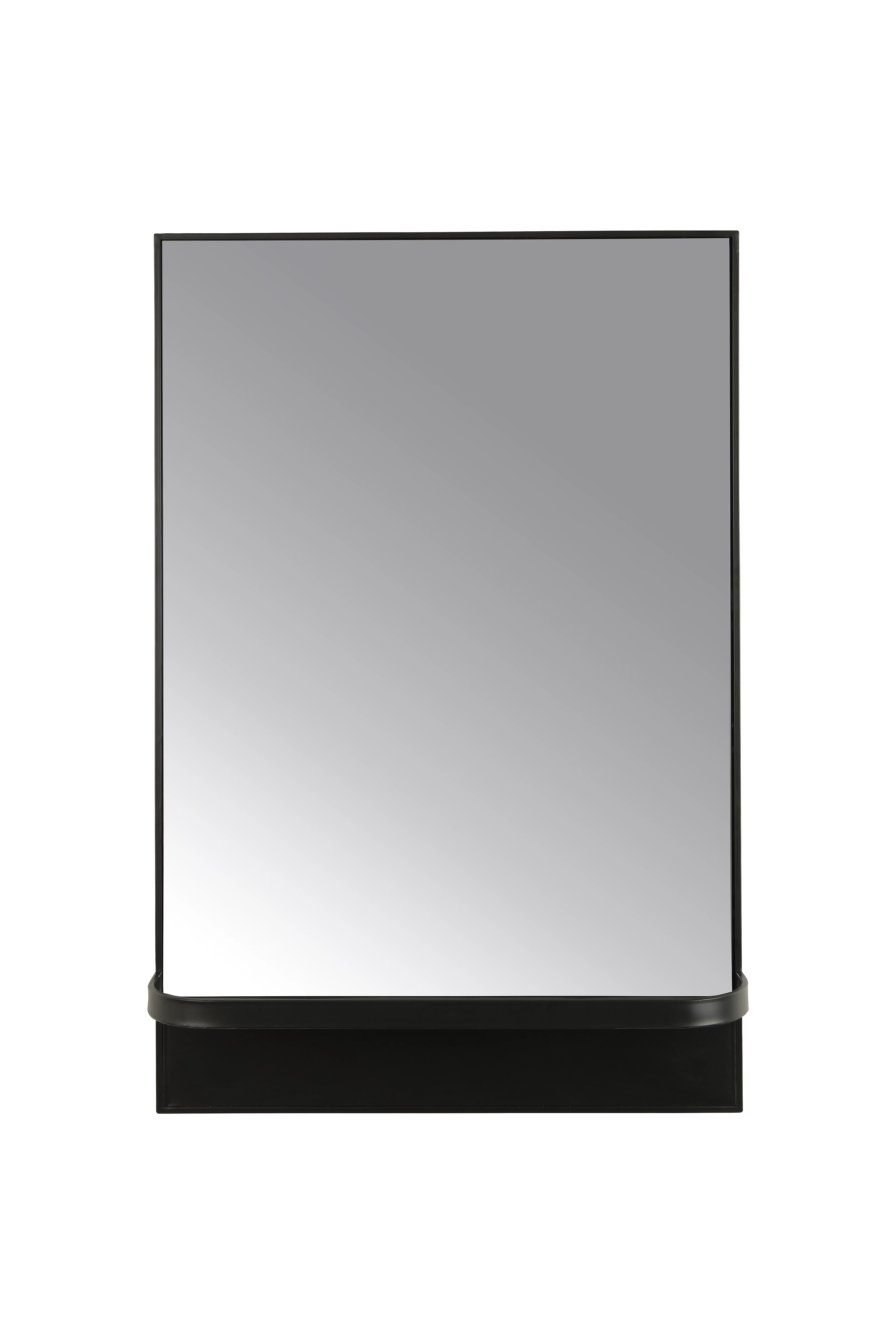 MoDRN 24"x36" Beveled Wall Mirror with Shelf, Black - Walmart.com | Walmart (US)