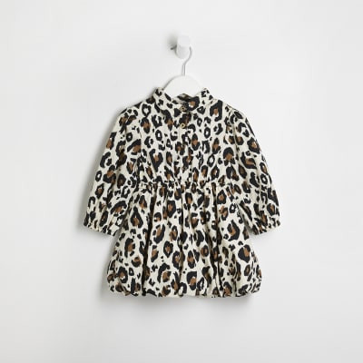 Mini girls leopard print shirt dress | River Island (UK & IE)