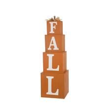 Glitzhome® 3ft. Orange Wooden Fall Nested Box Décor | Michaels Stores