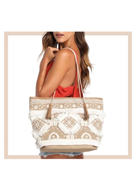 Natural beaded fringe summer vacation tote bag purse

#LTKunder100 #LTKitbag #LTKstyletip