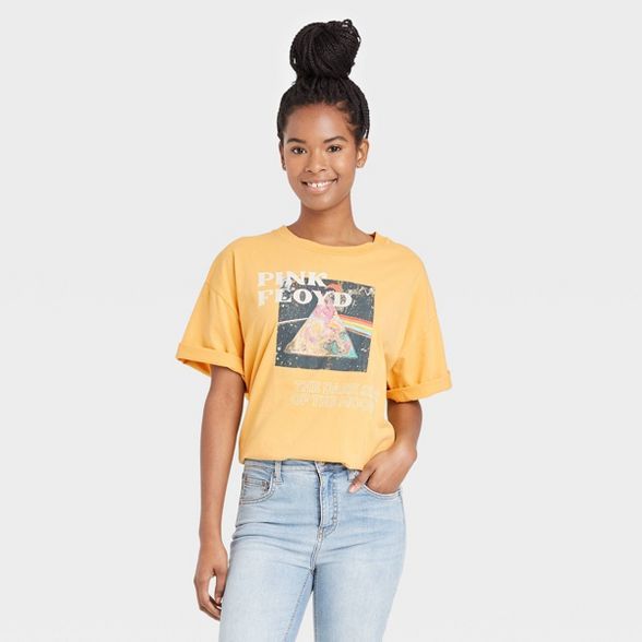 Women's Pink Floyd Oversized Short Sleeve Graphic T-Shirt - Yellow | Target