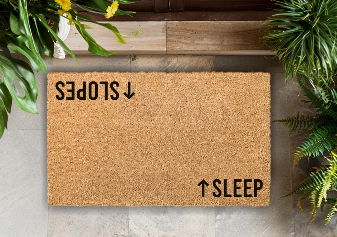 Slopes Sleep Doormat, Skiing Doormat, Ski Lodge, Ski Decor, Ski Front Doormat, Skiing Rug, Housew... | Etsy (US)