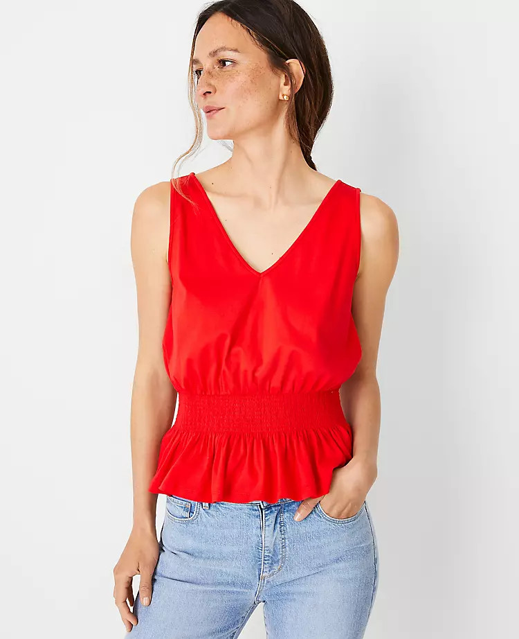 Smocked Waist Sleeveless Top | Ann Taylor | Ann Taylor (US)