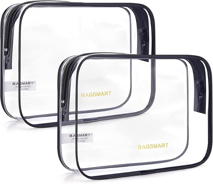 Clear Toiletry Bag, BAGSMART 3 Pack TSA Approved Travel Toiletry bag Carry on Travel Accessories ... | Amazon (US)