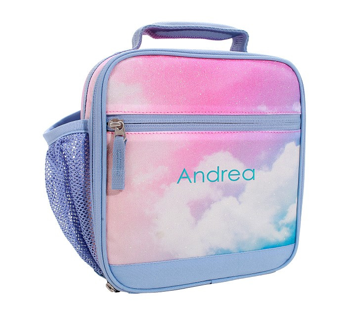 Mackenzie Rainbow Clouds Glitter Lunch Box | Pottery Barn Kids