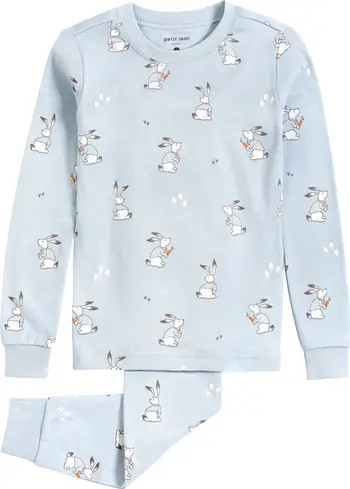 Kids' Dapper Bunny Fitted Two-Piece Organic Cotton Pajamas | Nordstrom
