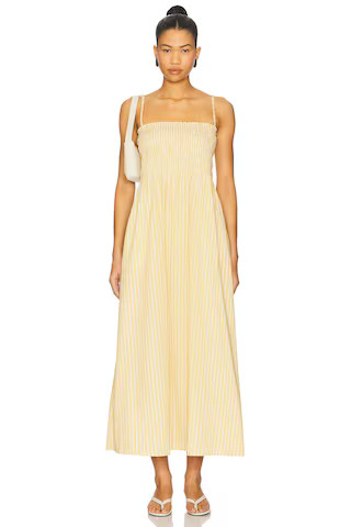 PISTOLA Bianca Smocked Bodice Dress in Beach Sand Stripe from Revolve.com | Revolve Clothing (Global)