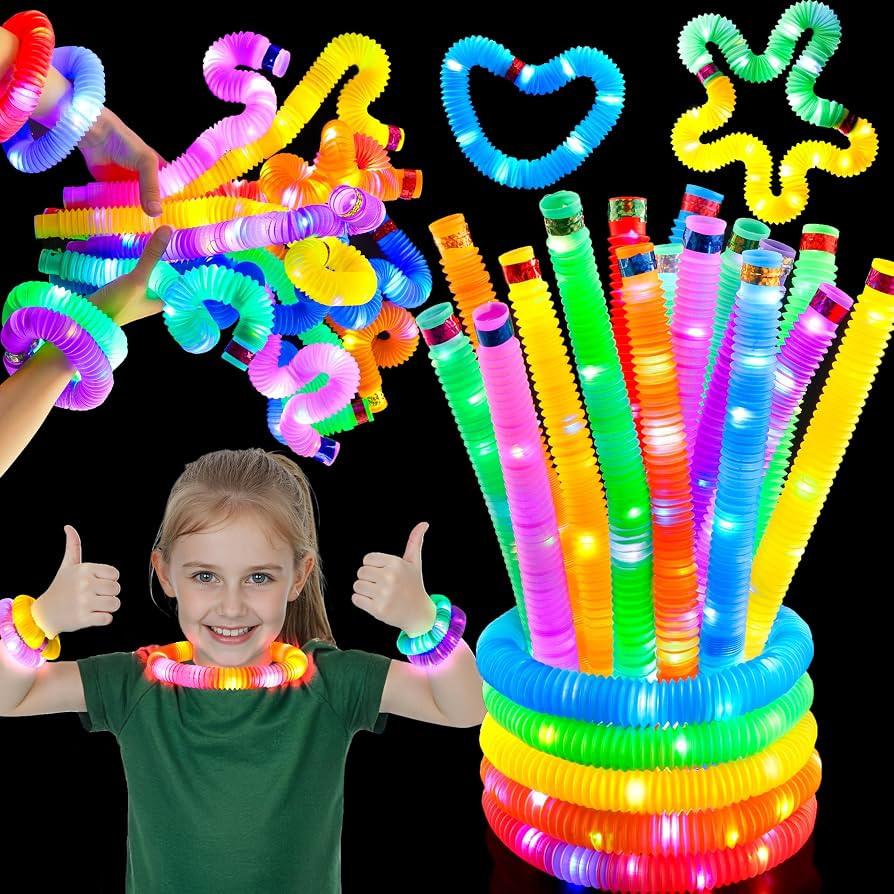 JOYIN 9 Pack Glow Sticks Party Favors for Kids, Light Up Pop Tubes Glow Necklaces Bracelets Party... | Amazon (US)