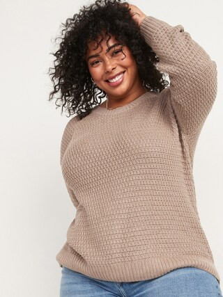 Textured Cotton-Blend Tunic Sweater for Women | Old Navy (CA)