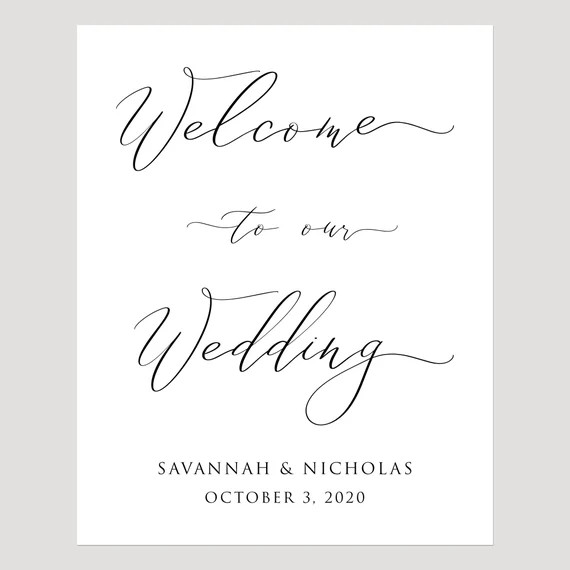 Welcome to Our Wedding Customizable Sign for Weddings  White - Etsy | Etsy (US)