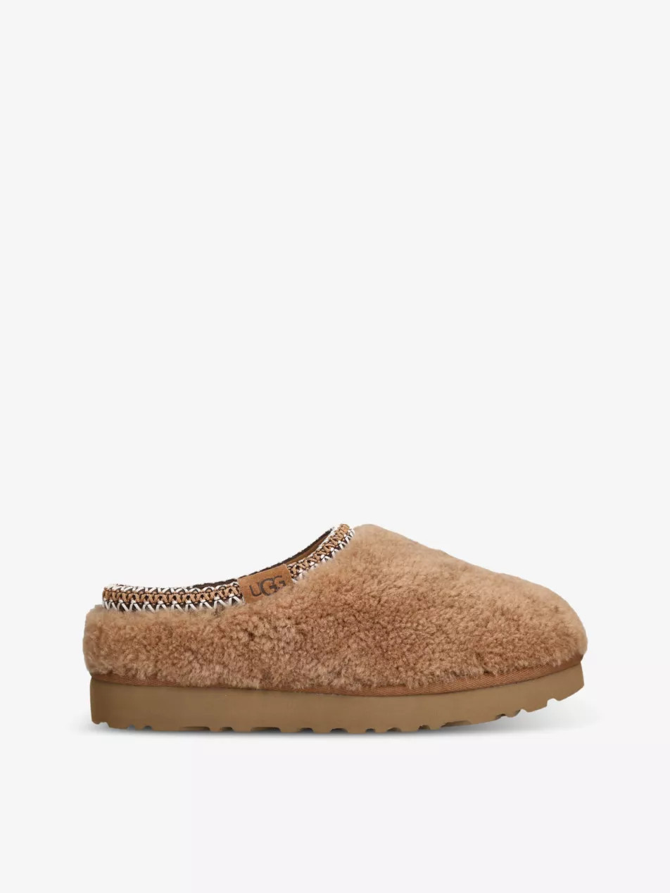 Tasman Maxi Curly sheepskin slippers | Selfridges