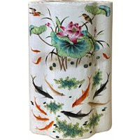 Chinese Off White Porcelain Koi Fishes Flower Shape Vase Ws2355E | Etsy (US)