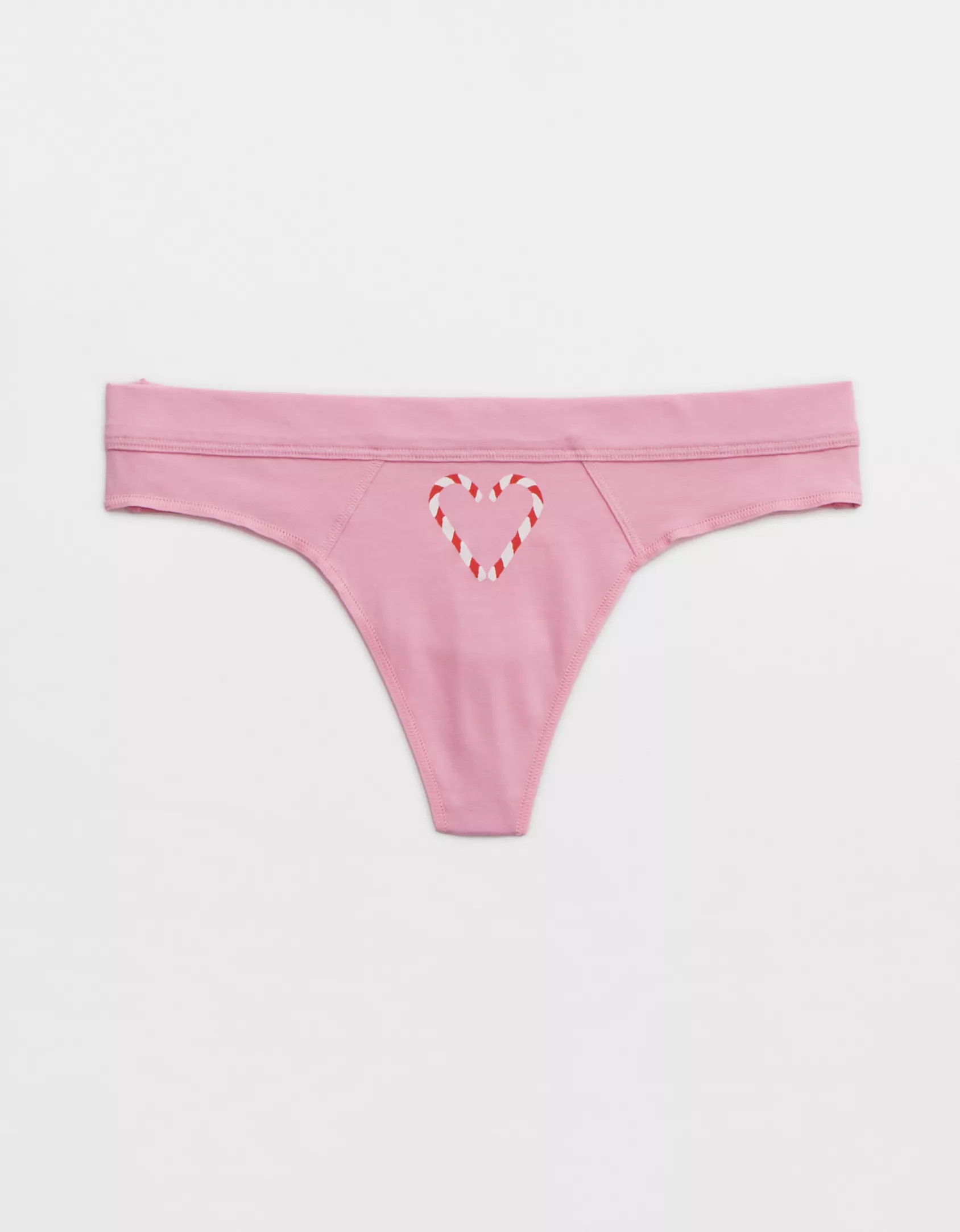Aerie Cotton Holiday Thong Underwear | Aerie