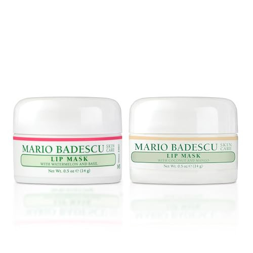 Mario Badescu Lip Mask with Coconut and Mango Overnight Lip Treatment + Lip Mask with Watermelon & Basil, Overnight Lip Treatment Enriched With Skin Softening Coconut Oil, Hydrating Shea Butter | Amazon (US)