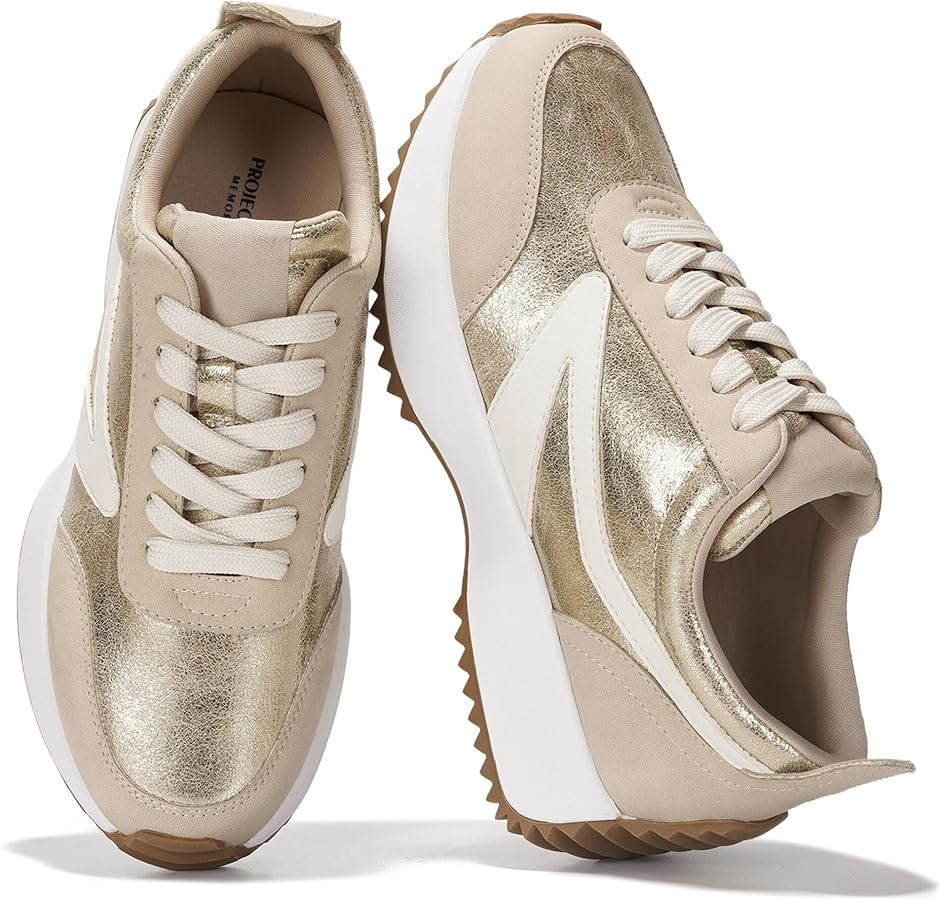 Project Cloud Womens Sneakers - Memory Foam Insole and Lightweight Spring Shoes - Non-Slip Lace U... | Amazon (US)