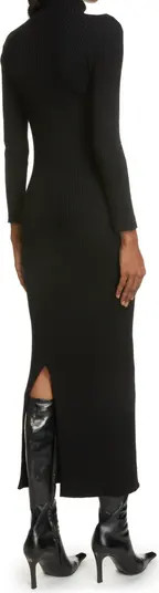 Balenciaga Cable Knit Long Sleeve Wool Blend Sweater Dress | Nordstrom | Nordstrom