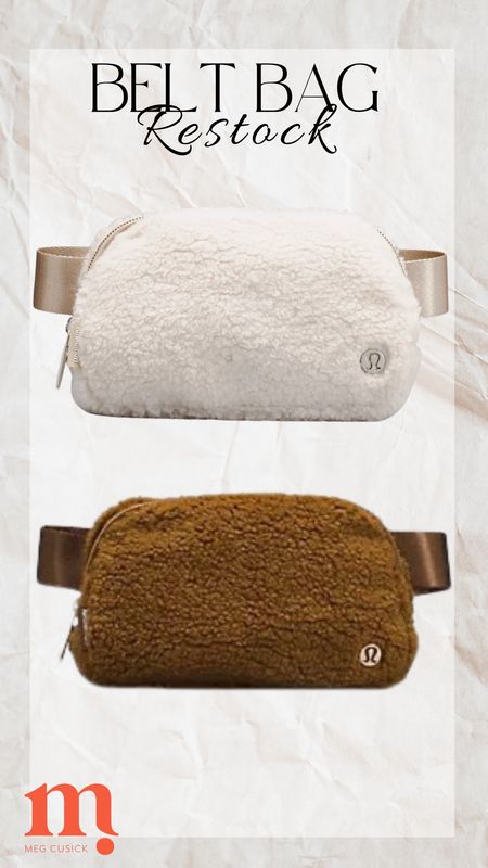 Lululemon belt bag restock!

Belt bag, Sherpa belt bag, fanny pack 

#LTKitbag #LTKSeasonal #LTKstyletip
